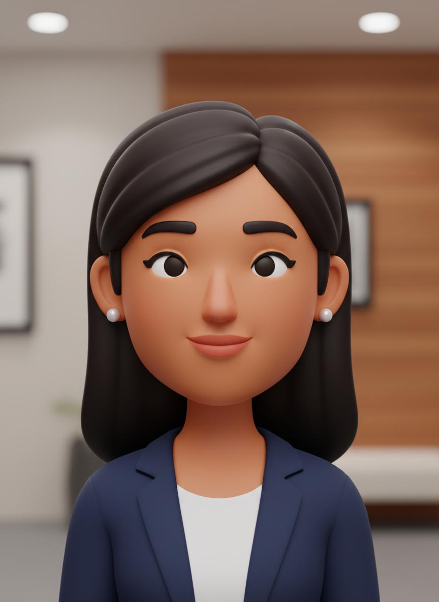 Priya, an AI character in the Miss Lily app.